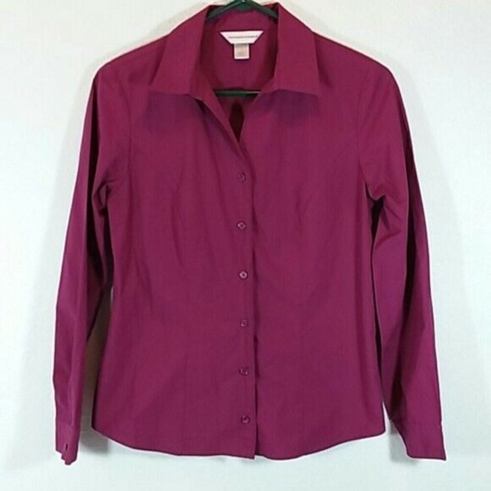 Christopher & Banks small button front collared shirt pre owned *